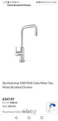 Zip Kit Mixer Tap Modern Kitchen Sink Tap Cube Boiling Water Tap Brushed Chrome